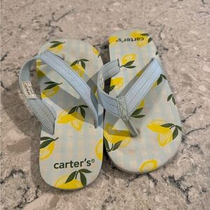Carter's Kids Lemon Print Flip Flops - Light Blue